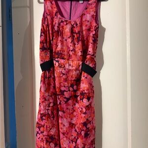 Ann Taylor Loft Pink Dress with Black Accent
